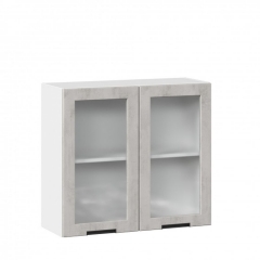 Шкаф кухонный 800 со стеклом Джамис ЛД 296.360.000.023 Белый Белый камень